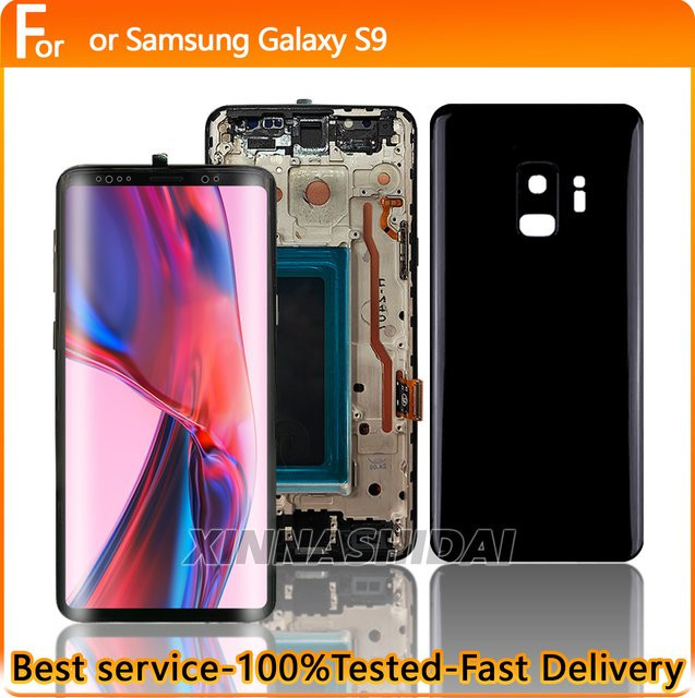 Samsung Galaxy S9 Display Ersatz Set mit Touchscreen Digitizer und Rahmen in Schwarz - Bild 1