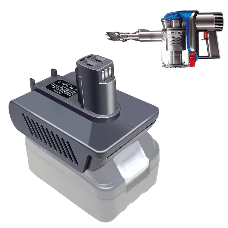 ZWINCKY Akku-Adapter für Makita Batterien zur Konvertierung für Dyson Handheld Staubsauger Typ A DC31 DC34 DC35 DC44 DC45 in Grau - Bild 1