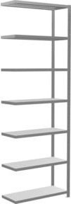 Schulte Lagertechnik Anbauregal Steckregal MULTIplus330 grau, 7 Fachböden, Kreuzstrebe verzinkt, B/T/H: 300 x 100 x 40 cm - Bild 1
