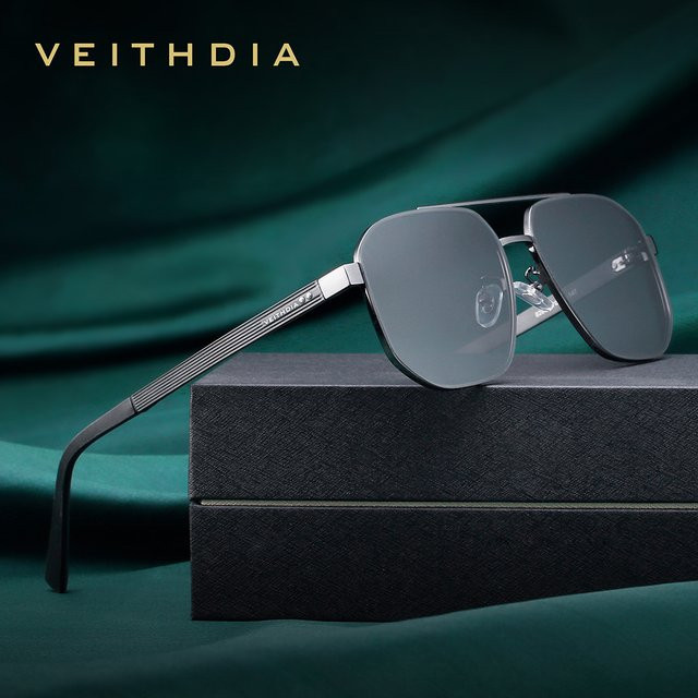 VEITHDIA 8280 Sonnenbrille, Vollrand, Square, Metall, polarisiert, Unisex - Bild 1
