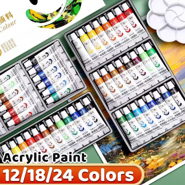 Acrylfarben-Set in Multicolour mit 12, 18 oder 24 Farben à 5 ml für deine DIY-Bastelarbeiten - Bild 1