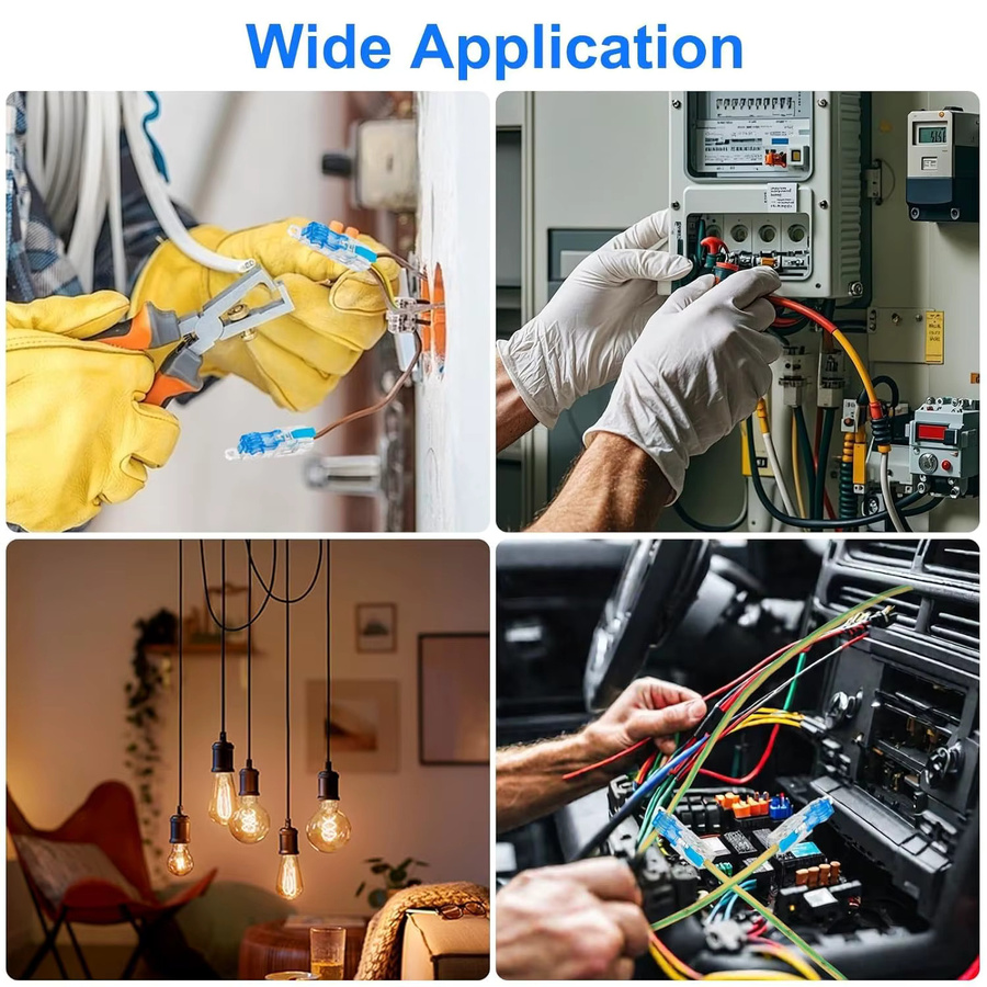 AOKIN T-Tap Drahtverbinder Set, 30 Stück Quick Connect Niederspannungsverbinder für 20–14 AWG, lötfreie Drahtspleißverbinder zum Einstecken - Bild 2