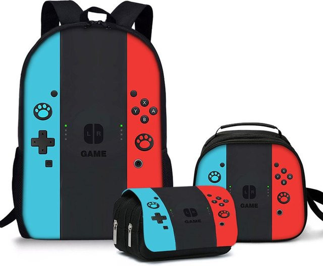 3er Set Laptop Rucksack im 2D Cartoon Design für Teenager und Erwachsene, Multicolour - Bild 1