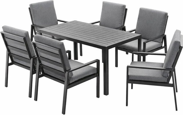MeXo Garten Essgruppe aus Aluminium für 6 Personen in Grau - Bild 1
