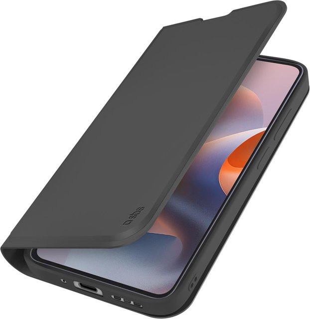 Motorola G86 Klapphülle mit Ständer und Soft-Touch-Oberfläche in Schwarz - Bild 1