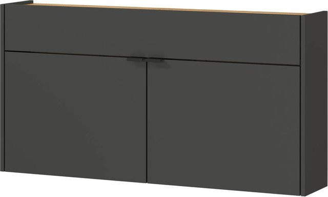 Germania Mehrzweckschrank Navarra in Graphit und Eiche mit Soft-Close-Türen, B/H/T: 110 x 57 x 22 cm - Bild 1