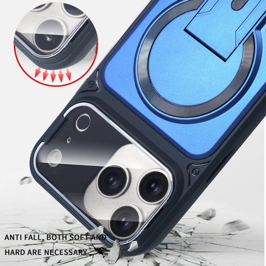 szHAIyu Magnetische MagSafe Handyhülle für iPhone 11 bis 17 Pro Max mit Kamerahalterung und stoßfester Hartschale in Orange - Bild 2