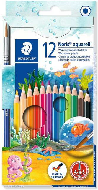 Noris Club Aquarell Buntstifte in Multicolor, 12 Stück aus Holz - Bild 1