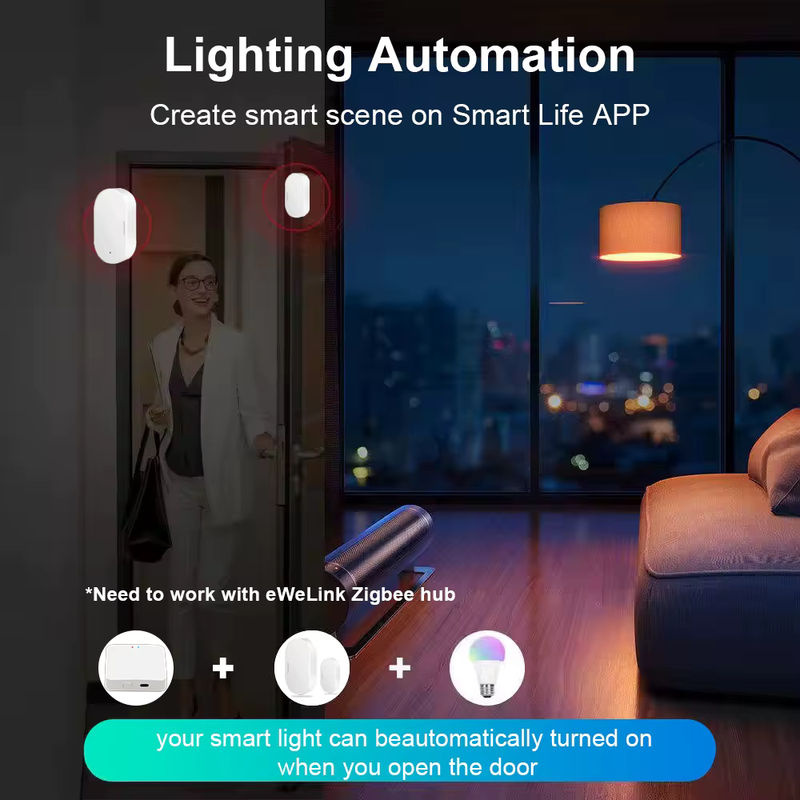 Ewelink Zigbee Türsensor und Fenster-Alarmdetektor, kabelloser magnetischer Sensor in Weiß, kompatibel mit Zigbee2MQTT, Alexa und Google Home (Gateway erforderlich) - Bild 3