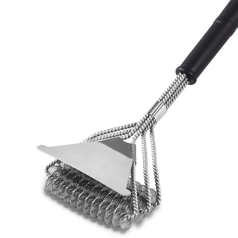 Grillbürste und Schaber aus rostbeständigem Edelstahl in Silber für die gründliche Reinigung deines Grills - Bild 2