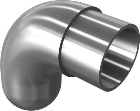 ALPERTEC Handlauf mit Halbkugelabschluss aus Edelstahl in Grau Matt für Rohre mit Ø 42,4 x 2 mm - Bild 1