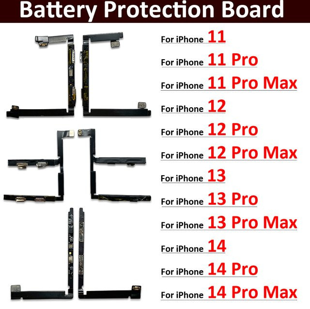 JIARUILA Batterieschutzplatine Flexkabel in Schwarz für iPhone X XR XS 11 12 13 14 Pro Max zur Steigerung der Batterieeffizienz - Bild 1
