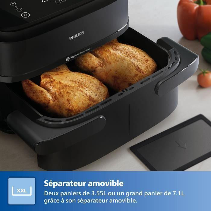 Philips Heißluftfritteuse Airfryer 1000 Serie NA150/00 mit flexiblem 7 L Korb und abnehmbarem Trenner, Schwarz - Bild 5