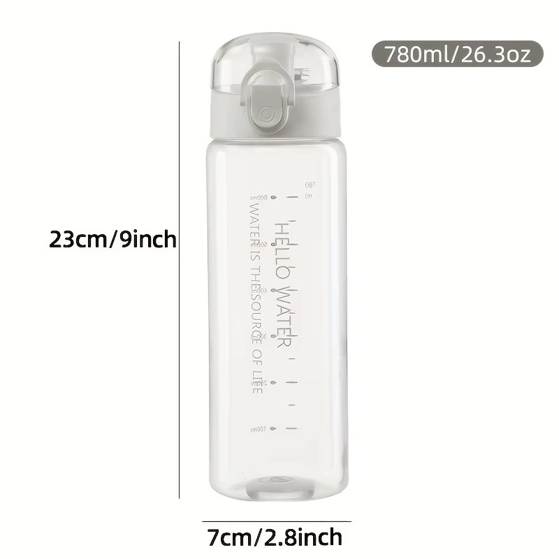 YOCITY Sportliche Trinkflasche aus transparentem Material in Pink, 780 ml, auslaufsicher und mattiert für Fitness und Reise - Bild 3