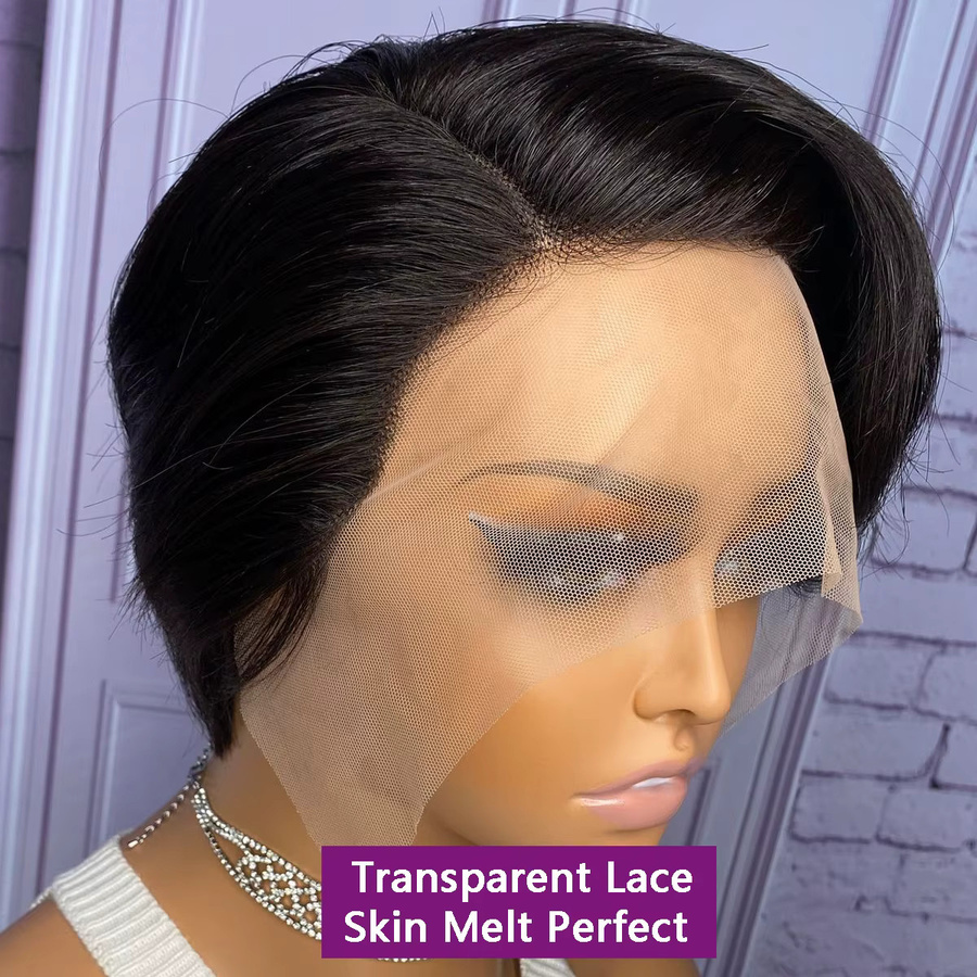 xbeauty Pixie Cut Echthaar Perücke, 13x4 Lace Front, Glatt, 180% Dichte - Bild 4