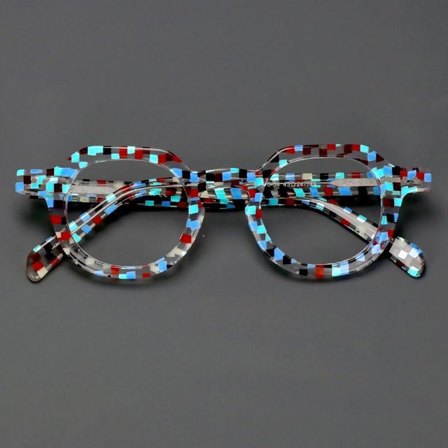 Bai Fen Bai Electronic 3C Korrektionsbrille, Acetat, Rund, Vollrand, Unisex, black, multicolour - Bild 1