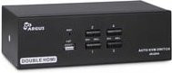 Inter-Tech IPC KVM Switch AS-42HA HDMI in Schwarz mit USB-A und 3,5 mm Jack - Bild 1
