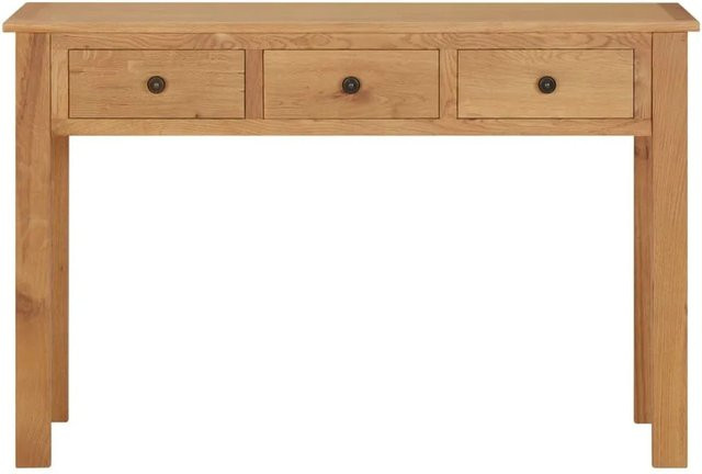 vidaXL Schminktisch aus massivem Eichenholz in Braun, B/T/H: 110 x 40 x 75 cm - Bild 1