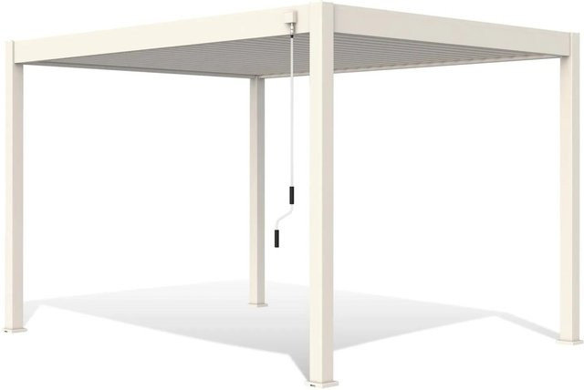 Weide Deluxe Aluminium Pavillon mit Lamellendach in Weiß, freistehend, B: 400 cm, T: 300 cm, H: 250 cm - Bild 1