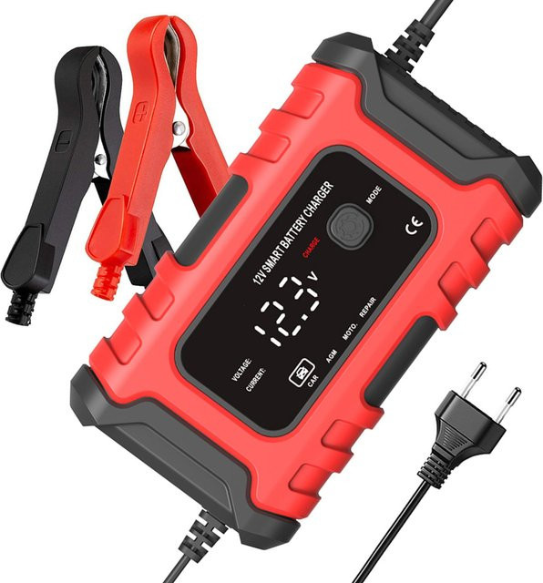 TOMTOP JMS Intelligentes Motorrad-Batterieladegerät 12 V 6 A Vollautomatisch in Rot - Bild 1