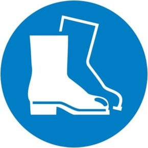 SafetyMarking Gebotsschild Folie Fußschutz benutzen, Blau, Durchmesser: 200 mm - Bild 1