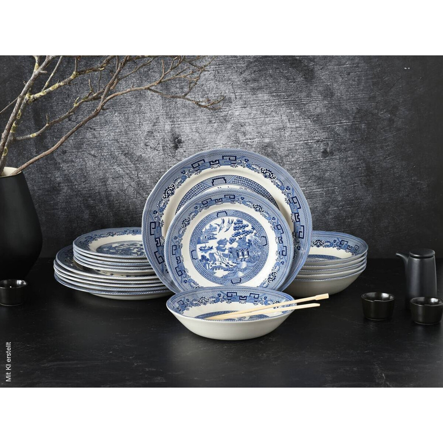 CreaTable Tafelservice China Town aus Steingut in Blau, 18-teilig - Bild 2
