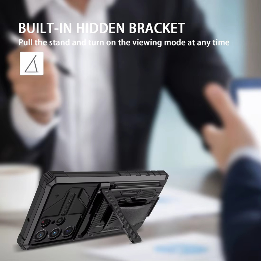 2-in-1 Hybrid Hartschalen Holster Kombination mit Ständer und Gürtelclip für Samsung Galaxy S26 S25 S24 S23 S22 Note 20 Ultra Plus in Schwarz - Bild 3