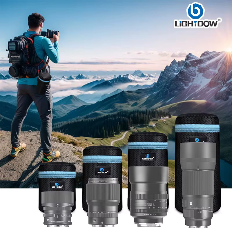 Lightdow Kameraobjektivtasche in Schwarz für Canon, Nikon und Sony DSLR sowie spiegellose Kameras - Bild 2