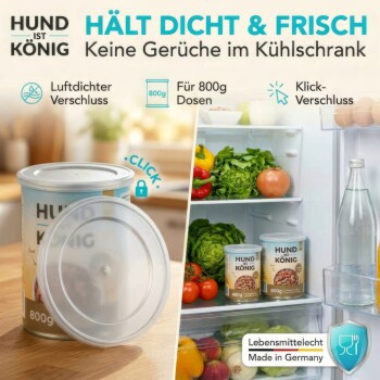 HUND IST KÖNIG Dosendeckel beige für Tierfutter 800g - Bild 2