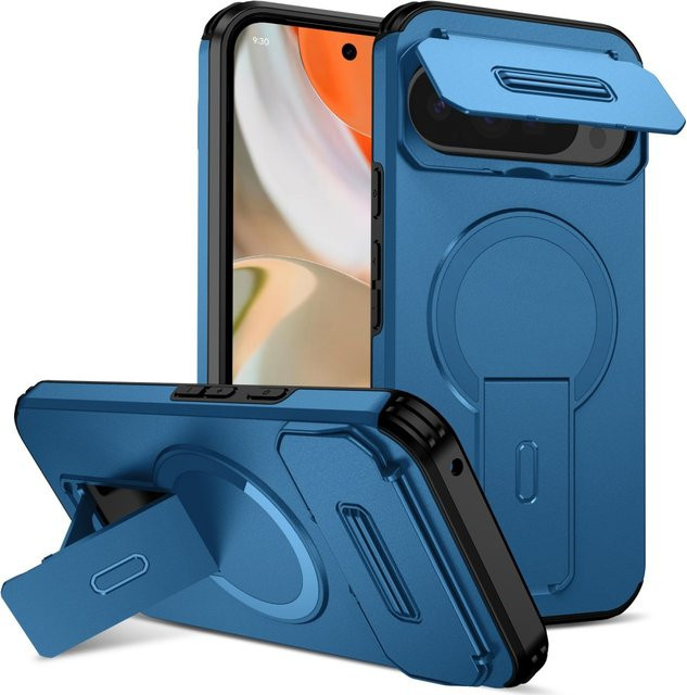 DO AS YOU WISH Magnetische Handyhülle mit Slide-Kamera-Abdeckung und Kickstand für Google Pixel 9, 10 Pro XL und 9A in Blau - Bild 1