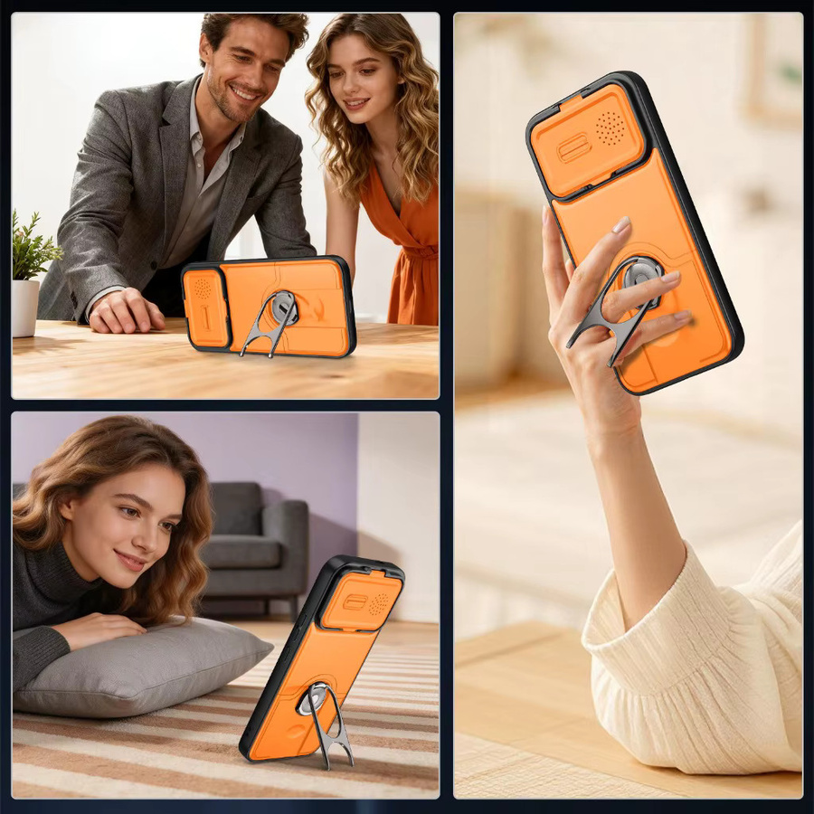 Schutzhülle mit Ringhalter für Xiaomi POCO X8 Pro Max M8 M7 F8 Ultra F6 X7 X6 C85 C75 C71 C61 in Rot mit Kameraobjektivschutz - Bild 3