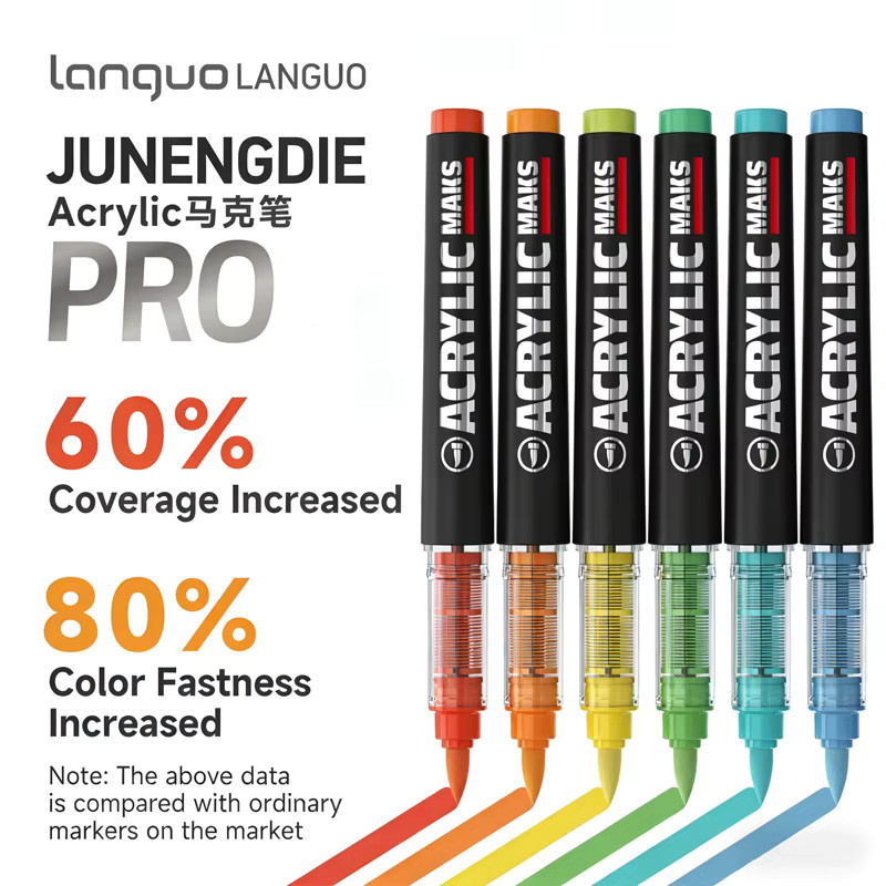 Languo Acryl-Marker-Set mit 48 Farben in Multicolour für DIY Graffiti und Kunstwerke mit Bullet-Spitze - Bild 6