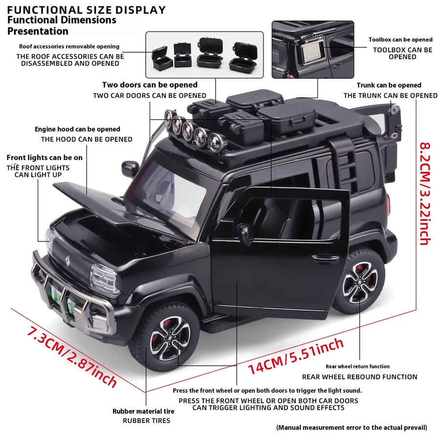Maisto BAOJUN Yep SUV, Modellauto, 1:32, mit Sound & Licht, Metall - Bild 4