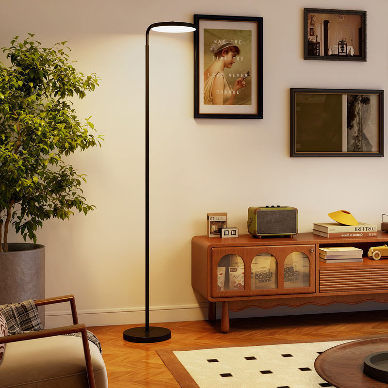 HOMCOM LED Stehlampe Schwarz mit Fernbedienung, Dimmbar und Stufenlos Einstellbar, Deckenfluter mit Timer für Wohnzimmer, Schlafzimmer und Büro - Bild 2