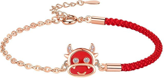 Funiu Armband, Kupfer, Roségold, Zirkonia, Damen, Sternzeichen Kuh - Bild 1