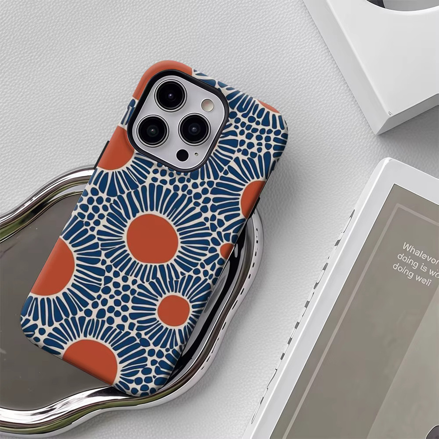 Handyhülle mit Sunburst-Muster für Apple iPhone 17 16 15 14 13 12 Pro Max Plus in Multicolour mit doppelschichtiger Rückseite - Bild 5