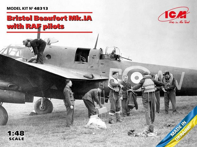 ICM Bristol Beaufort Mk.IA with RAF pilots, Modellbau, 1:48 - Bild 1