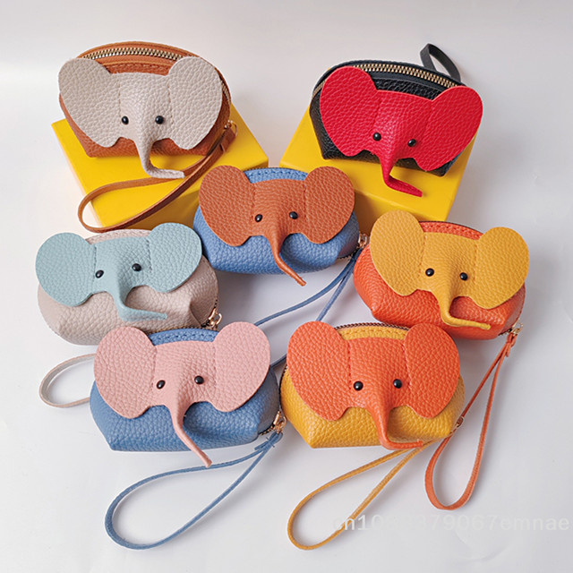 ZYAS Taschenanhänger Baby-Elefant, PU-Leder, Damen - Bild 1