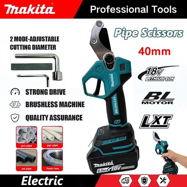 Makita Akku-Rohrschere Bürstenlos für PPR und PVC mit 40 mm Schneidkapazität - Bild 1