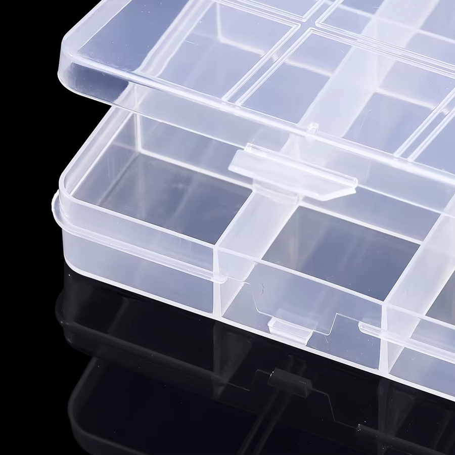 YouYoungDifferent Transparente Kunststoff Aufbewahrungsboxen mit Gitterunterteilung für Perlen, Schmuck und DIY-Handwerk - Bild 3