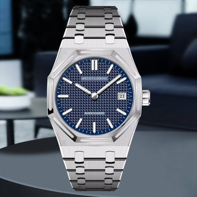 Specht & Söhne Armbanduhr, Quarz, Edelstahl, 38 mm, Blau, Herren - Bild 1