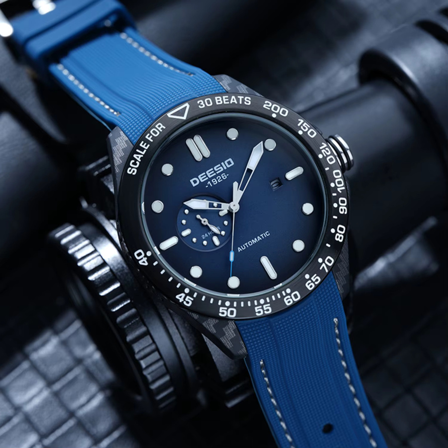 Deesio Armbanduhr Automatik, Kohlefaser, Schwarz, Herren - Bild 1
