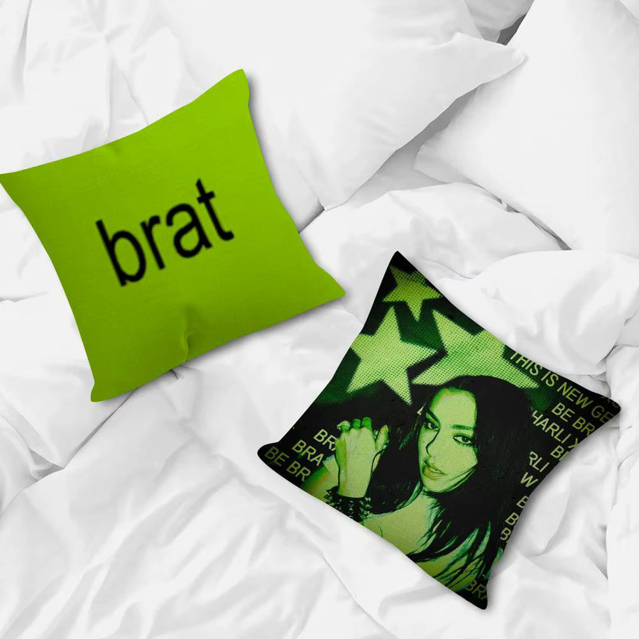 Beast Kingdom Singer C-Charli XCX BRAT Kissenbezug, quadratisch, Grün - Bild 2