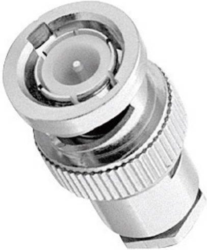 Amphenol BNC-Steckverbinder Stecker gerade 75 Ohm in Silber aus Messing - Bild 1