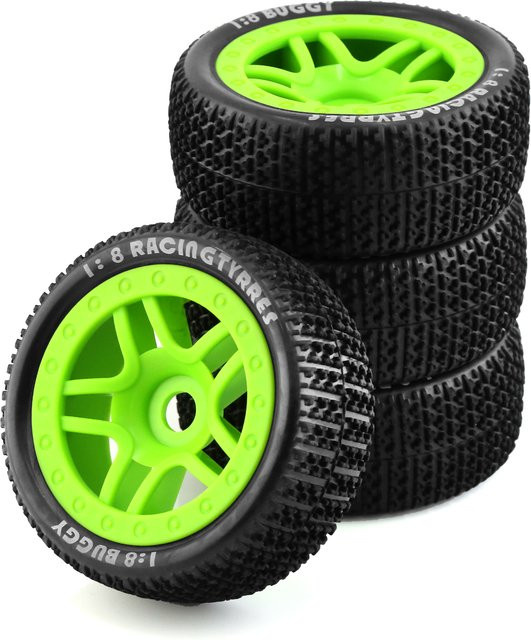 RS Nitro Offroad Buggy Reifen Felgen, 4-teiliges Set, 1/8, 17mm Hex - Bild 1