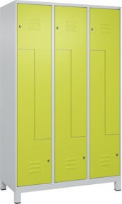 C+P Classic PLUS Z-Spind mit 6 Fächern und Zylinderschloss, Farbe Grau/Grün, H x B x T: 195 x 120 x 50 cm - Bild 1
