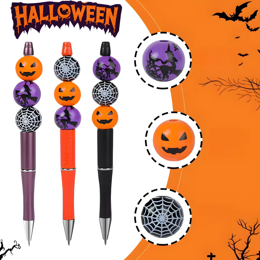 Kolorowys Halloween Bastelstifte mit schwarzer Tinte für DIY-Projekte, Set mit Kürbis, Hexe und Spinnennetz Motiven, Mehrfarbig - Bild 5
