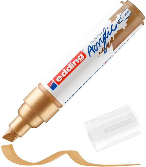 edding 5000 Acrylmarker Breit Reichgold Permanent Pigmentmarker mit Keilspitze in Gold - Bild 1