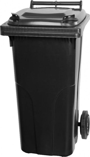 PROREGAL Mülltonne aus HDPE-Kunststoff, 120 Liter, Grau/Schwarz - Bild 1