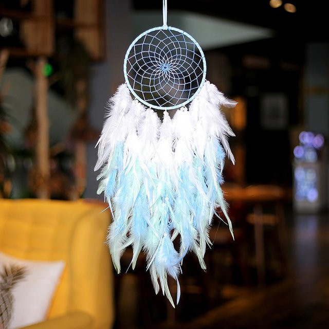 Yiran Furniture Traumfänger mit Federn als Windspiel und Anhänger zur Heimdekoration - Bild 1